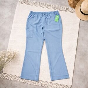 HH Works‎ 2X By Healing Hands Scrub Pants Bottoms Blue Elastic Waist Unisex NWT